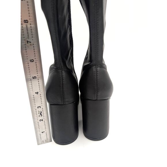 Wild Diva Cross-01 Over The Knee Low Chunky Block Heel Boots Size US5.5 EU36 - Picture 5 of 16